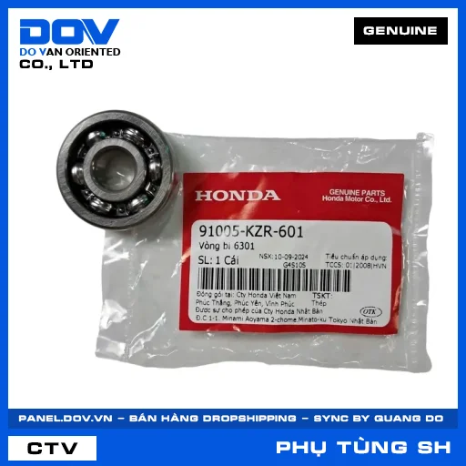 VÒNG BI 6301 SH 125/150, SH 125/160 — 91005KZR601