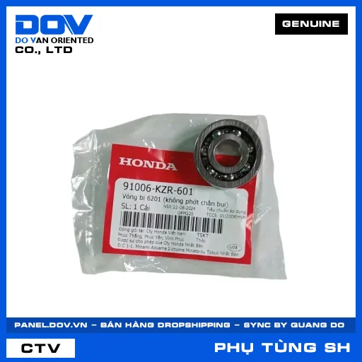 VÒNG BI 6201 (KHÔNG PHỚT CHẮN BỤI) SH 125/150, SH 125/160 — 91006KZR601