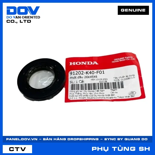 PHỚT DẦU 26X45X6 SH 125/150, SH 125/160 — 91202K40F01