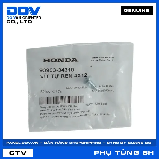 VÍT TỰ REN 4X12 SH 125/150, SH 125/160 — 9390334310