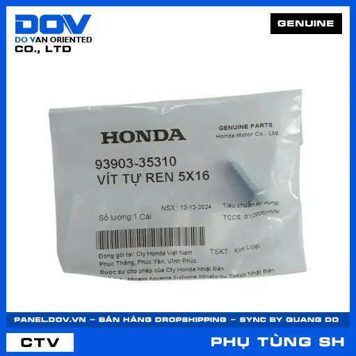 VÍT TỰ REN 5X16 SH 125/150, SH 125/160 — 9390335310