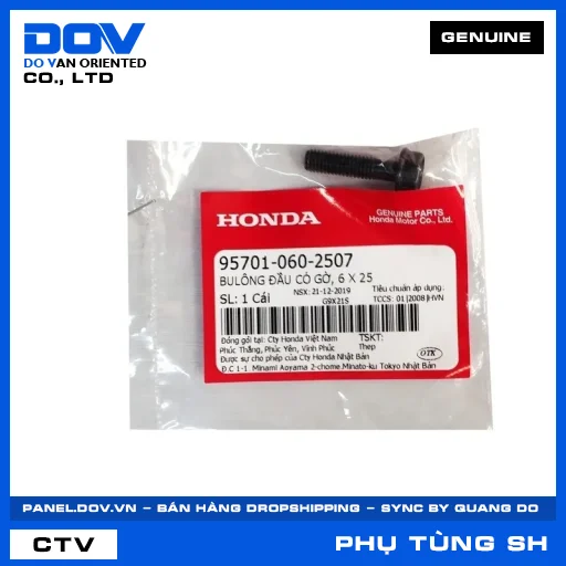 BULÔNG ĐẦU CÓ GỜ, 6 X 25 SH 125/150 — 957010602507