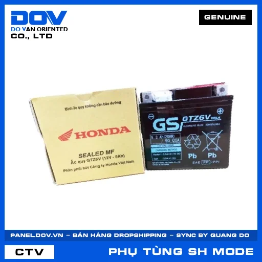 BÌNH ẮC QUY GTZ6V (bình điện) SH MODE — 31500K01901