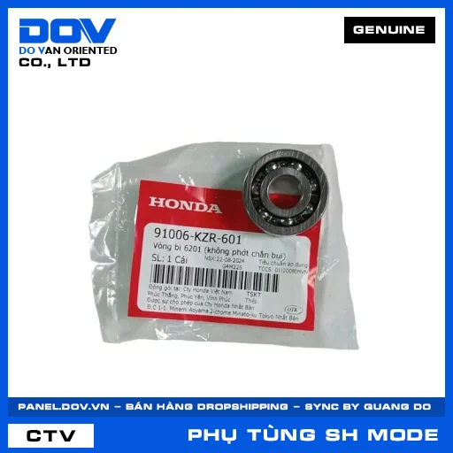 VÒNG BI 6201 (KHÔNG PHỚT CHẮN BỤI) SH MODE — 91006KZR601