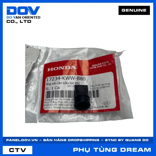 ỐNG XẢ CẶN BẦU LỌC KHÍ (lọc gió) DREAM 110 — 17234KWWB80