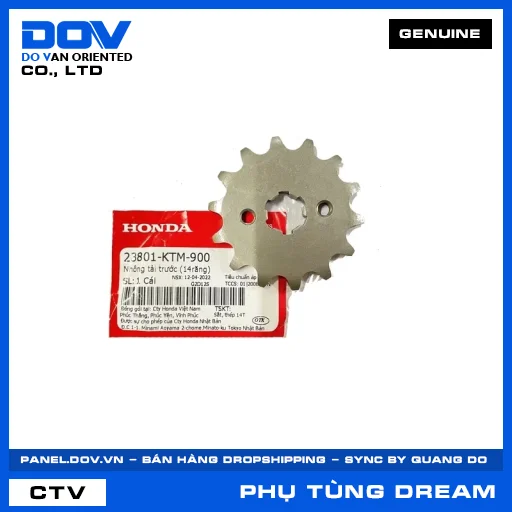 NHÔNG TẢI TRƯỚC (14RĂNG) DREAM 110 — 23801KTM900