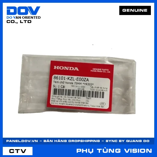TEM CHỮ HONDA 75MM *YR303* VISION 110 — 86101KZLE00ZA