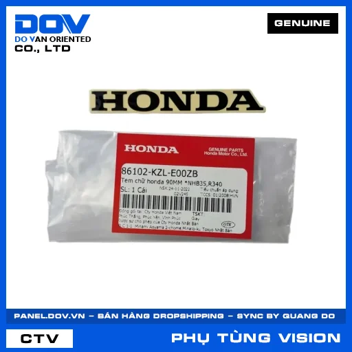 TEM CHỮ HONDA 90MM *NHB35,R340 VISION 110 — 86102KZLE00ZB
