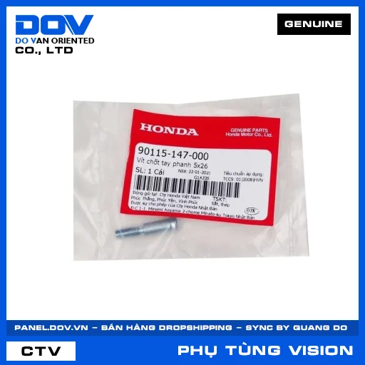 VÍT CHỐT TAY PHANH 5X26 (tay thắng) VISION 110 — 90115147000