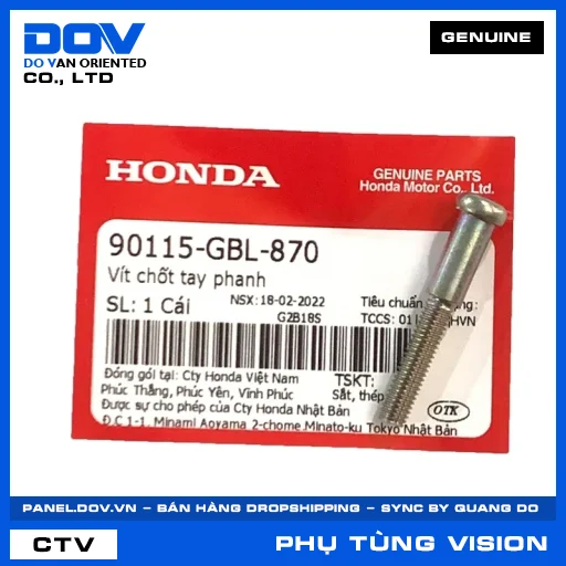 VÍT CHỐT TAY PHANH (tay thắng) VISION 110 — 90115GBL870