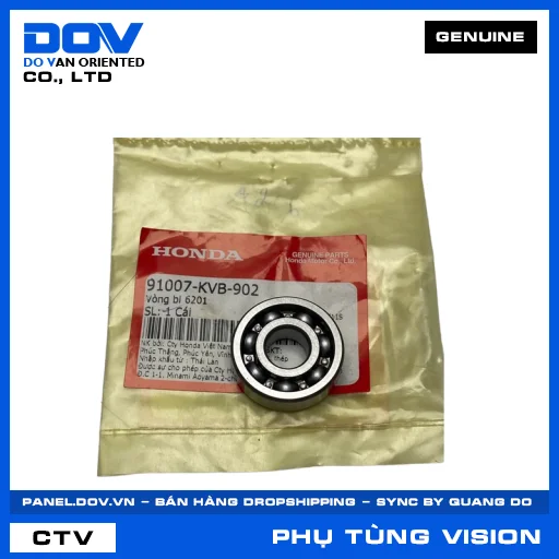 Vòng bi 6201 không phớt chắn bụi VISION 110 — 91007KVB902