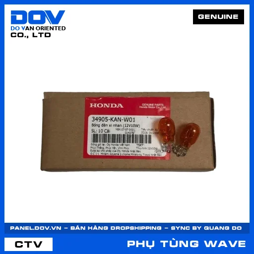 BÓNG ĐÈN XI NHAN (12V10W) (đèn báo rẽ) WAVE 100, WAVE ALPHA, WAVE ALPHA 110, WAVE RSX 110 — 34905KANW01