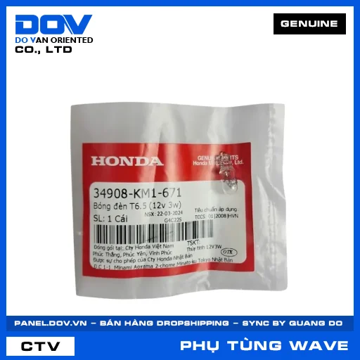 BÓNG ĐÈN T6.5 (12V 3W) WAVE ALPHA — 34908KM1671