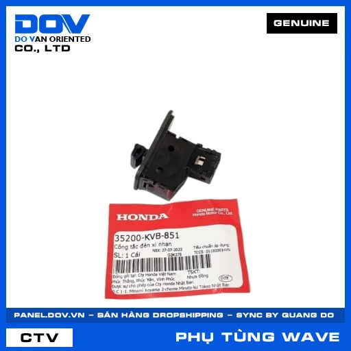 CÔNG TẮC ĐÈN XI NHAN (đèn báo rẽ) WAVE 100 — 35200KVB851