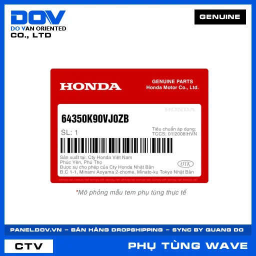 BỘ ỐP TRUNG TÂM PHẢI *NHA76* WAVE — 64350K90VJ0ZB