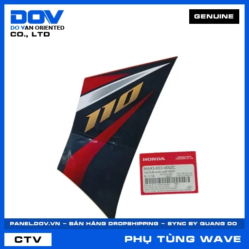 TEM B ỐP TRƯỚC PHẢI*R340* WAVE RSX 110 — 86643K03V00ZC