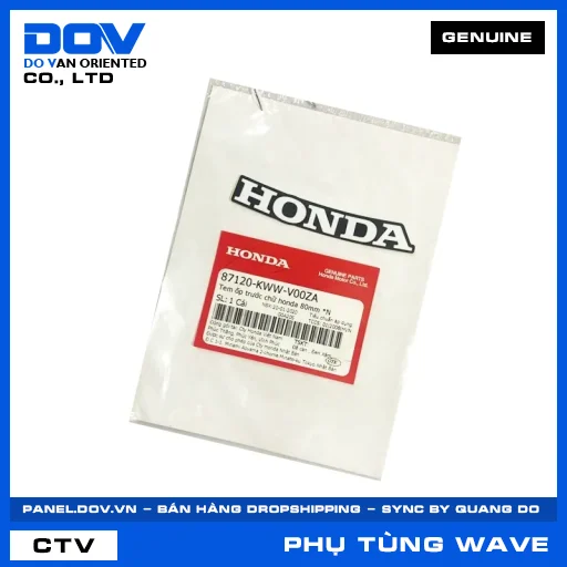 TEM ỐP TRƯỚC CHỮ HONDA 80MM *N WAVE RSX 110 — 87120KWWV00ZA