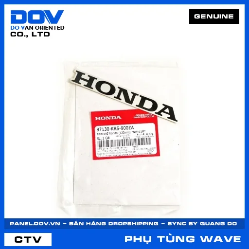 TEM CHỮ HONDA (120MM) *NH411M* WAVE ALPHA — 87130KRS900ZA