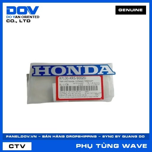 TEM CHỮ HONDA (120MM) *PB305P* WAVE ALPHA — 87130KRS900ZD