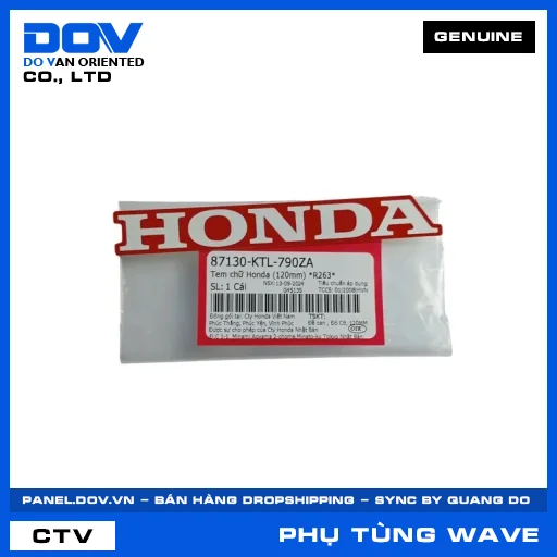 TEM CHỮ HONDA (120MM) *R263* WAVE ALPHA — 87130KTL790ZA