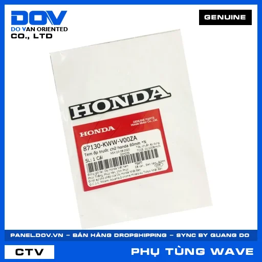 TEM ỐP TRƯỚC CHỮ HONDA 80MM *N WAVE RSX 110 — 87130KWWV00ZA