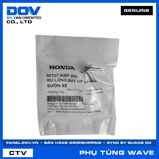 BU LÔNG BẮT ỐP NHỰA SƯỜN XE WAVE 100, WAVE ALPHA — 90107KBP900