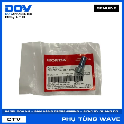 BU LÔNG ĐẦU CHÌM 8MM WAVE 100, WAVE ALPHA 110, WAVE RSX 110 — 90116KV3701