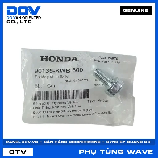BU LÔNG CHÌM 8X16 WAVE ALPHA 110, WAVE RSX 110 — 90135KWB600