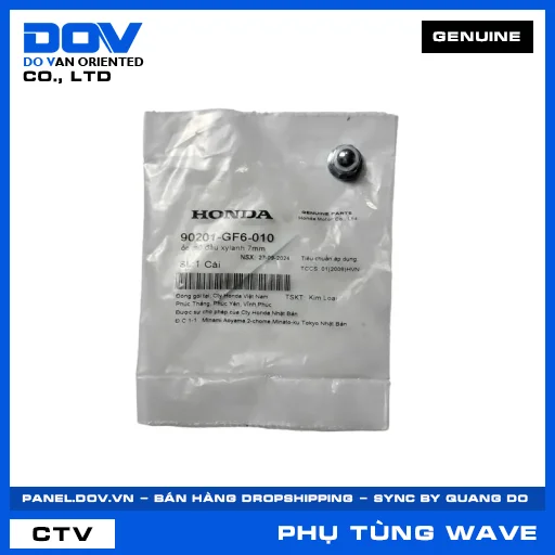 ỐC MŨ ĐẦU XYLANH 7MM WAVE 100, WAVE ALPHA — 90201GF6010