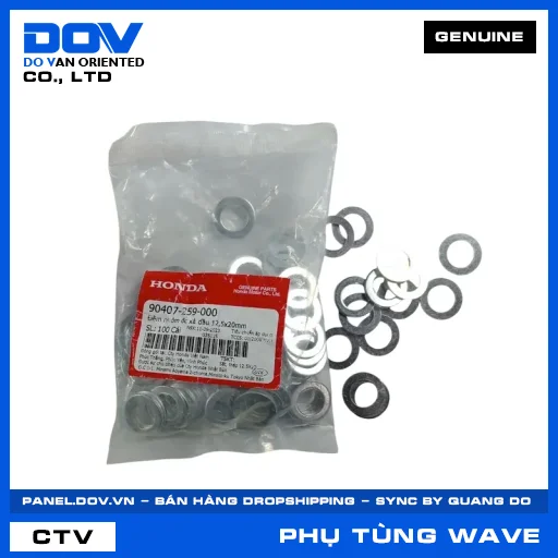 ĐỆM NHÔM ỐC XẢ DẦU 12,5X20MM WAVE 100, WAVE ALPHA, WAVE ALPHA 110, WAVE RSX 110 — 90407259000