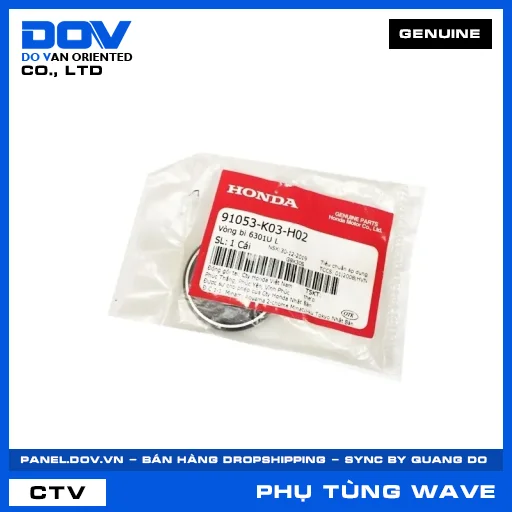 VÒNG BI 6301UL (1 MẶT CHẮN BỤI) WAVE ALPHA 110, WAVE RSX 110 — 91053K03H02