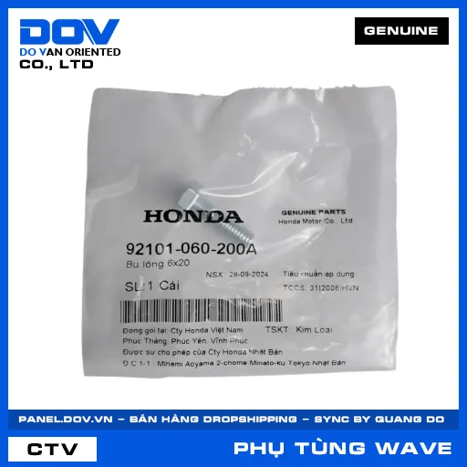 BU LÔNG 6X20 WAVE 100, WAVE ALPHA, WAVE ALPHA 110, WAVE RSX 110 — 92101060200A