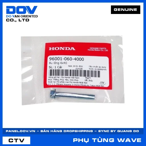 Bu lông 6x40 WAVE 100, WAVE ALPHA, WAVE ALPHA 110, WAVE RSX 110 — 960010604000