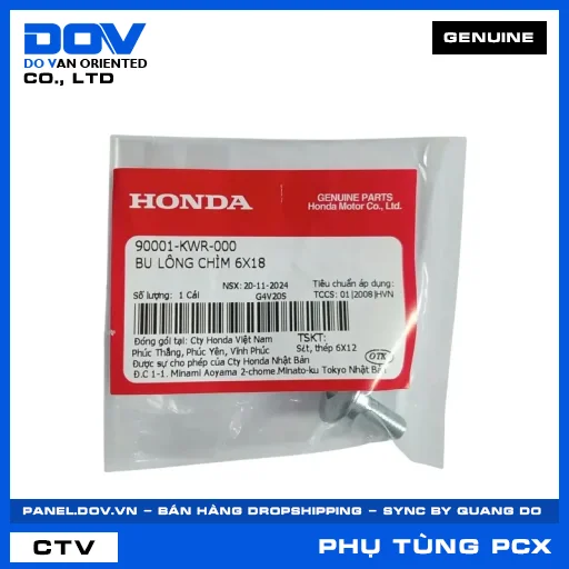 BU LÔNG CHÌM 6X18 PCX, PCX 125, PCX 125/150, PCX 160 — 90001KWR000