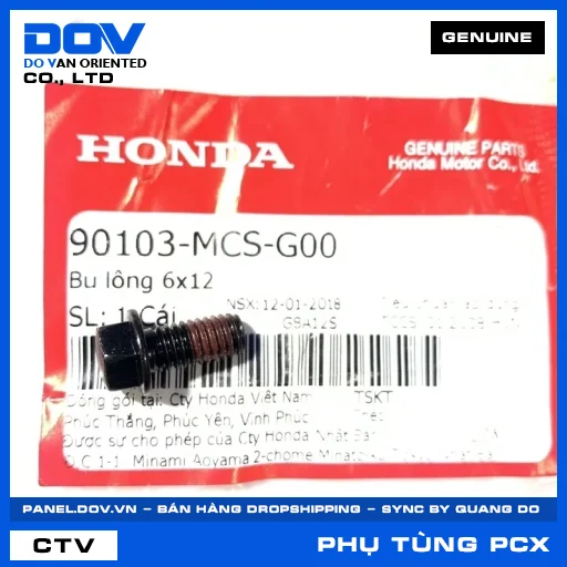 BU LÔNG 6X12 PCX 160 — 90103MCSG00