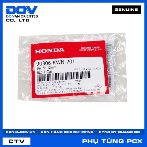 ĐAI ỐC 12MM PCX, PCX 125, PCX 125/150 — 90306KWN701