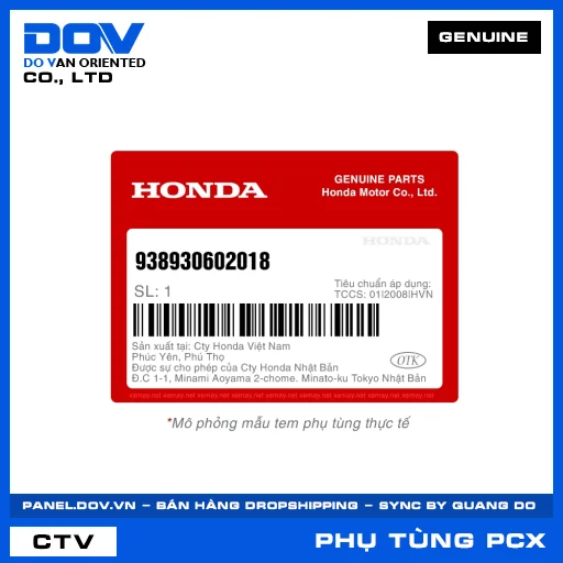 VÍT CÓ ĐỆM 4X12 PCX 160 — 938930602018