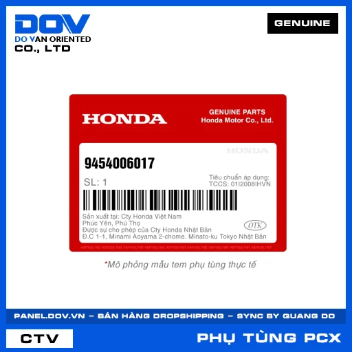 PHANH CÀI 6MM PCX, PCX 125/150, PCX 160 — 9454006017