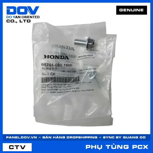 BU LÔNG 8X16 PCX, PCX 125, PCX 125/150, PCX 160 — 957010801600