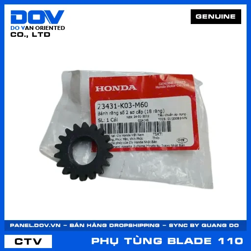 BÁNH RĂNG SỐ 2 SƠ CẤP (18 RĂNG) BLADE 110 — 23431K03M60