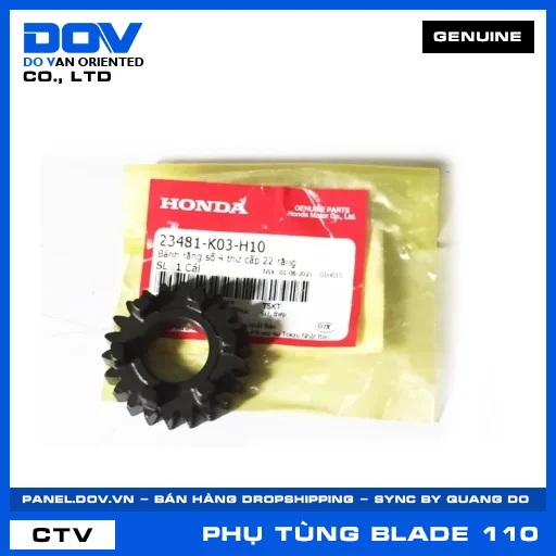 BÁNH RĂNG SỐ 4 TRỤC THỨ CẤP (22 RĂNG) BLADE 110 — 23481K03H10