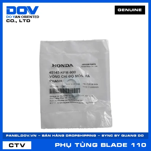 VÒNG CHỈ ĐỘ MÒN MÁ PHANH (bố thắng) BLADE 110 — 45145KFM900