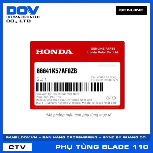 TEM A DÁN CÁNH YẾM PHẢI*TYPE2* BLADE 110 — 86641K57AF0ZB
