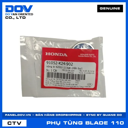 VÒNG BI 6201U (1 MẶT CHẮN BỤI) BLADE 110 — 91052K24902