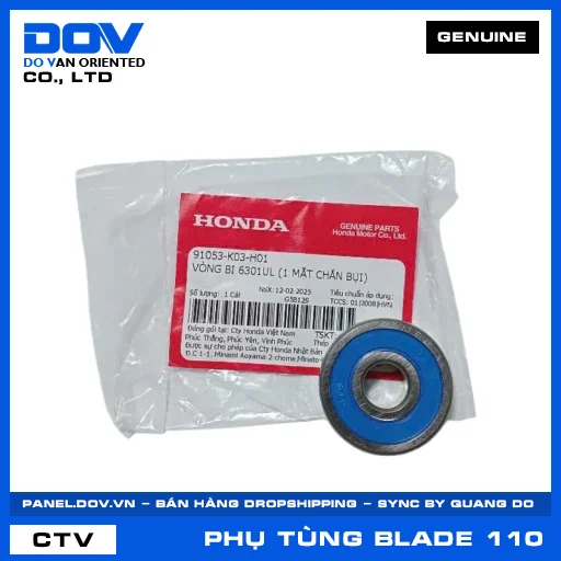 VÒNG BI 6301UL (1 MẶT CHẮN BỤI) BLADE 110 — 91053K03H01