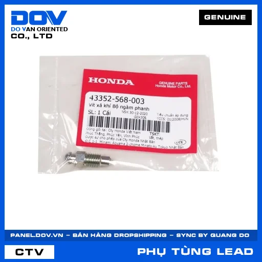 VÍT XẢ KHÍ BỘ NGÀM PHANH (thắng) LEAD 110, LEAD 125 — 43352568003