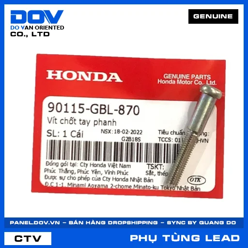 VÍT CHỐT TAY PHANH (tay thắng) LEAD 110, LEAD 125 — 90115GBL870