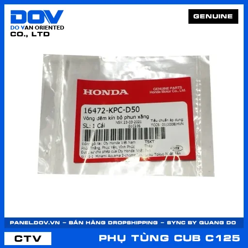 VÒNG ĐÊM KÍN BỘ PHUN XĂNG SUPER CUB C125 — 16472KPCD50