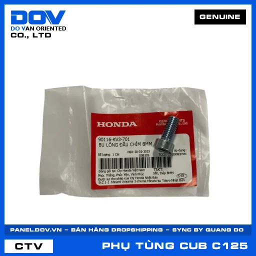 BU LÔNG ĐẦU CHÌM 8MM SUPER CUB C125 — 90116KV3701