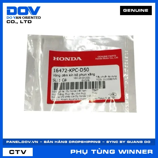 VÒNG ĐÊM KÍN BỘ PHUN XĂNG WINNER 150, WINNER R, WINNER X — 16472KPCD50